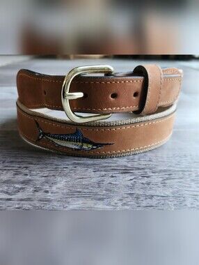 Zep-Pro Marlin Fishing Boat Leather Canvas Belt Size 40 USA Made